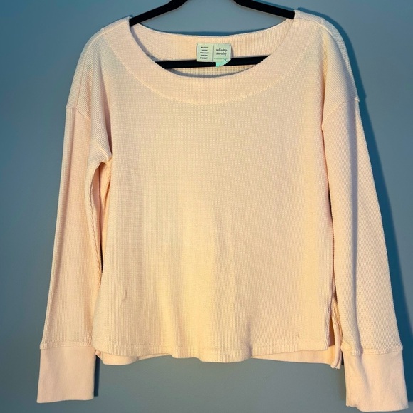 Anthropologie Tops - Saturday Sunday by Anthropologie Soft Peach Thermal Long Sleeve Small
